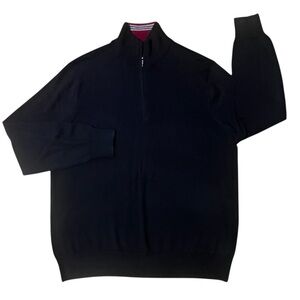 Brooks Brothers Italian Yarn Men's Black half Zip-Up Sweater